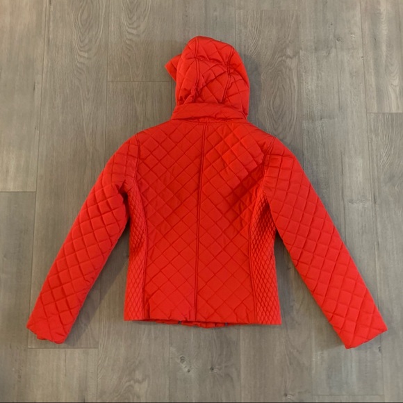 Calvin Klein Red Down Jacket Zipper Hoodie XS. B - Picture 5 of 9